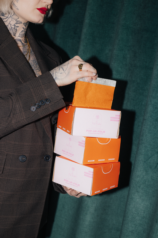 SAM X FOILBABES | ORANGE - Smooth Pop Up Foil - 12.7 cm x 27 cm | Größe XS
